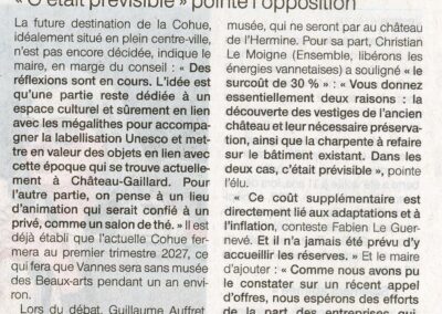 LE NOUVEAU MUSEE DES BEAUX ARTS EST SUR LES RAILS OUEST FRANCE 06 05 2025 SUITE