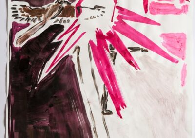 Peinture de Cécile Degouy : Introspection 2, encre sur papier, 50 x 65 cm, 2024