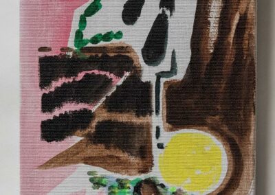 Peinture de Cécile Degouy : Invitation au voyage 5, acrylique sur toile, 20 x 24 cm, 2025