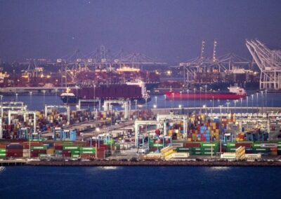 Puertos de Estados Unidos hacen turnos de noche para agilizar la descarga