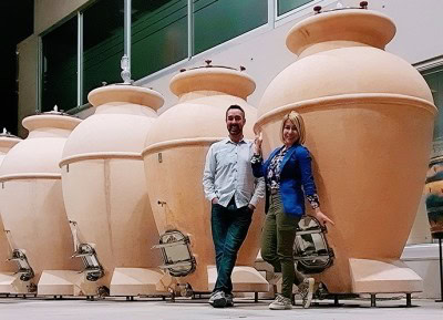 Cocciopesto amphorae at the Estampa winery