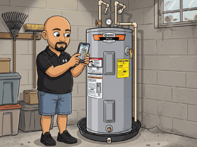 Water heater documented during a Cape Coral 4-point inspection