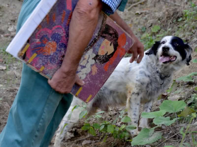 A truffle hunter and his specially trained dog
