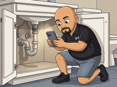 Under-sink plumbing checked during a Fort Myers 4-point inspection