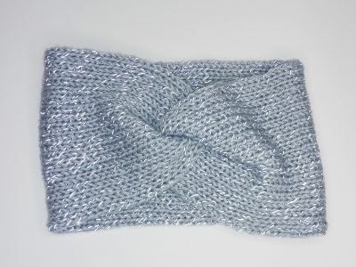 Pannband i ljusblå reflex