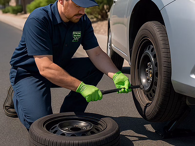 Roadside tire change service in Phoenix AZ