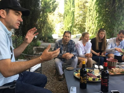 Lunch with the owners and winemakers at LOF winery near Santiago