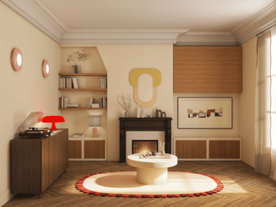 salon moderne dans un appartement haussmannien