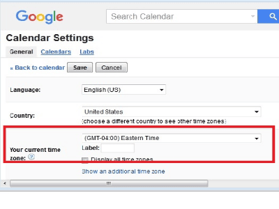 Google-Calendar-timezone