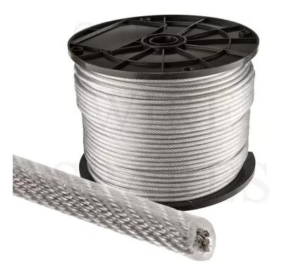 Piola De Acero Recubierta De 1/8" A 3/16".