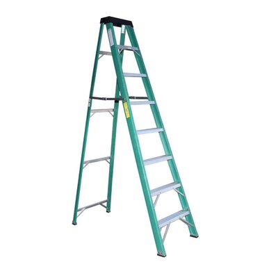 Escalera De Fibra De Vidrio Tipo Tijera De 8 Peldaños.