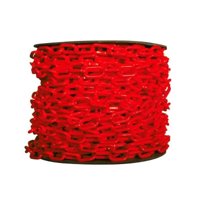 Cadena Plástica De Color Roja De 25 Metros Y 8Mm De Grosor.