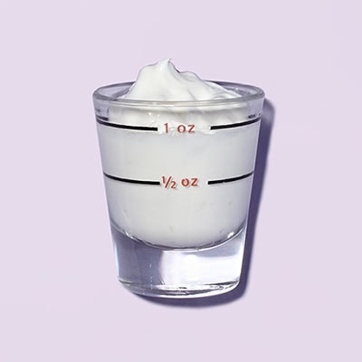 Amount you need to apply sunblock to the body.