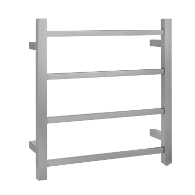 Brushed Nickel Square Electric Heated Towel Rack 4 Bars