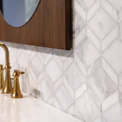 Mid Century Bathroom Mosaic Marble Tiles