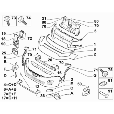FIAT Doblo 2023-Present Front Bumper Conveyor
