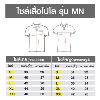 เสื้อโปโลสีกรมขลิบฟ้า MN Polo - Image 8