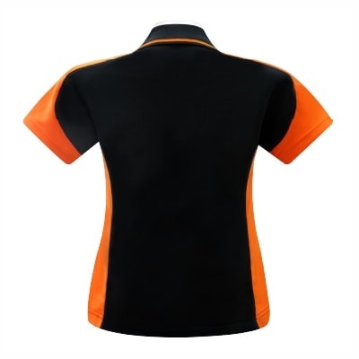 เสื้อโปโลดำตัดต่อส้ม TB Polo - Image 6