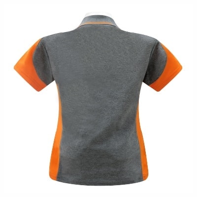 เสื้อโปโลเทาตัดต่อส้ม TB Polo - Image 6
