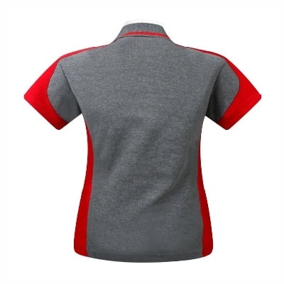 เสื้อโปโลเทาตัดต่อแดง TB Polo - Image 6