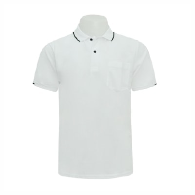 เสื้อโปโลสีขาวขลิบดำ EG Polo - Image 6
