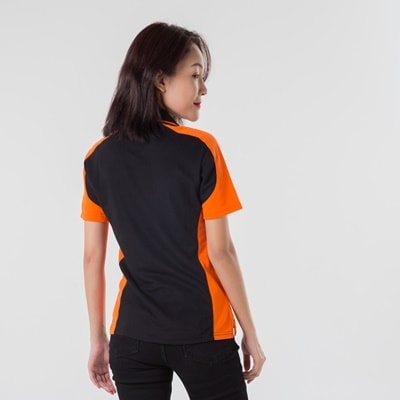เสื้อโปโลดำตัดต่อส้ม TB Polo - Image 3