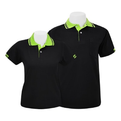 เสื้อโปโลสีดำปกเขียว MN Polo