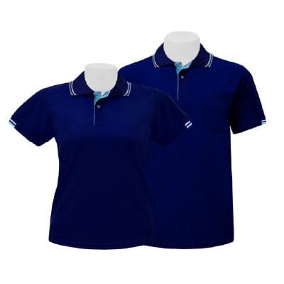เสื้อโปโลสีน้ำเงินขลิบฟ้า MN Polo