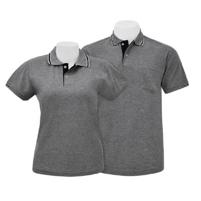 เสื้อโปโลสีเทาท็อปขลิบดำ MN Polo