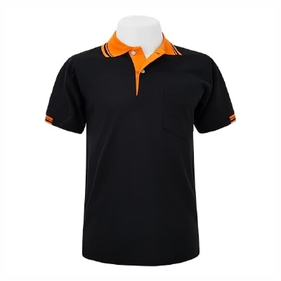 เสื้อโปโลสีดำปกส้ม MN Polo - Image 3