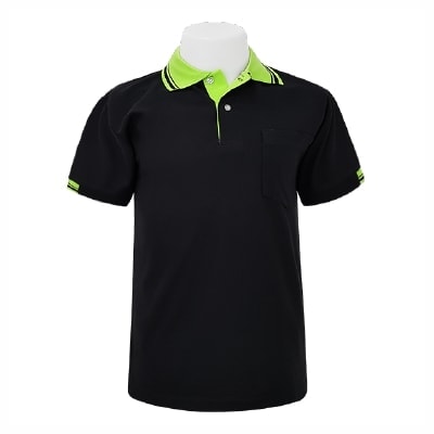 เสื้อโปโลสีดำปกเขียว MN Polo - Image 4