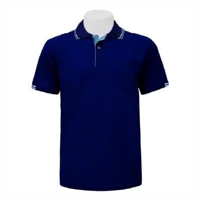 เสื้อโปโลสีน้ำเงินขลิบฟ้า MN Polo - Image 3