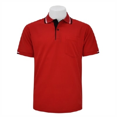 เสื้อโปโลสีแดงขลิบดำ MN Polo - Image 3