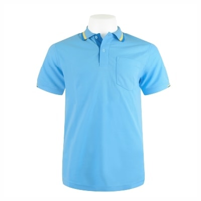 เสื้อโปโลสีฟ้า NU Polo ผ้า TK Ring หนานุ่ม สวมใส่สบาย - Image 4