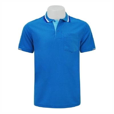 เสื้อโปโลสีฟ้าทะเล NU Polo ผ้า TK Ring หนานุ่ม สวมใส่สบาย - Image 6