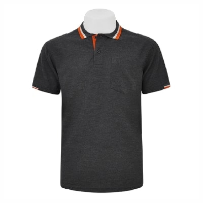 เสื้อโปโลสีเทาเข้ม NU Polo ผ้า TK Ring หนานุ่ม สวมใส่สบาย - Image 4