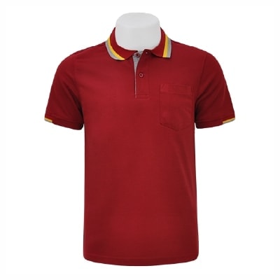 เสื้อโปโลสีเลือดหมู NU Polo ผ้า TK Ring หนานุ่ม สวมใส่สบาย - Image 4