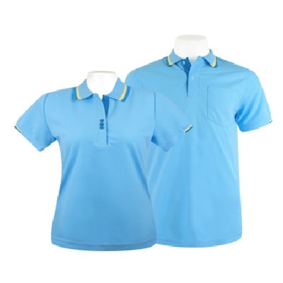 เสื้อโปโลสีฟ้า ชาย หญิง NU Polo