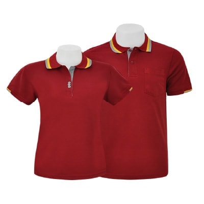 เสื้อโปโลสีแดงเลือดหมู ชาย หญิง NU Polo