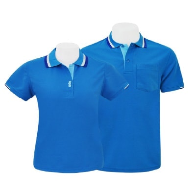 เสื้อโปโลสีฟ้าทะเล ชาย หญิง NU Polo
