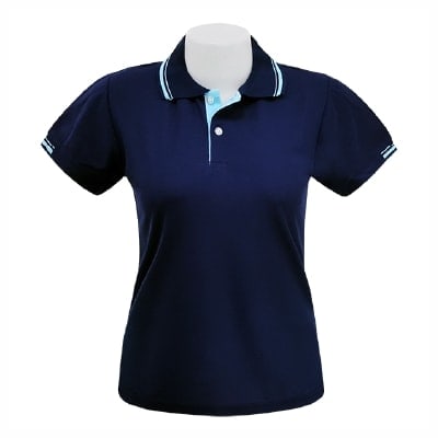 เสื้อโปโลสีกรมขลิบฟ้า MN Polo - Image 2