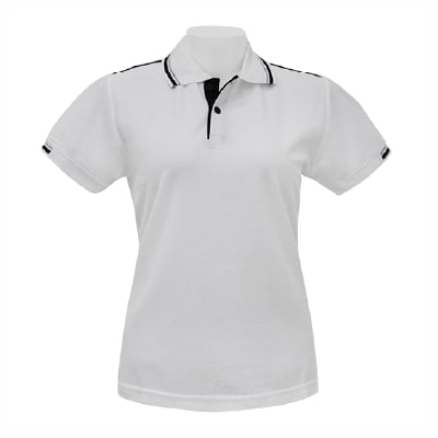 เสื้อโปโลสีขาวขลิบดำ MN Polo - Image 2