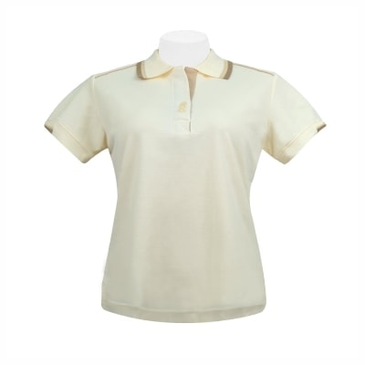 เสื้อโปโลสีครีม NU Polo ผ้า TK Ring หนานุ่ม สวมใส่สบาย - Image 3