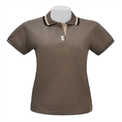 เสื้อโปโลสีน้ำตาลอ่อน NU Polo ผ้า TK Ring หนานุ่ม สวมใส่สบาย - Image 3