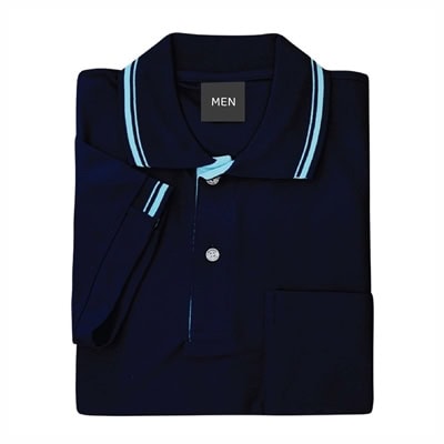 เสื้อโปโลสีกรมขลิบฟ้า MN Polo - Image 6