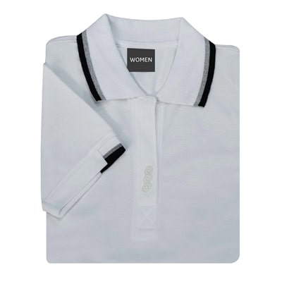 เสื้อโปโลสีขาวขลิบดำ NU Polo ผ้า TK Ring หนานุ่ม สวมใส่สบาย - Image 5