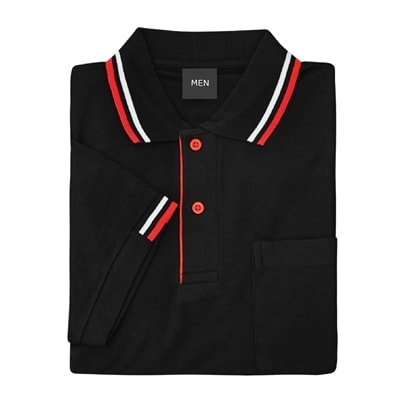 เสื้อโปโลสีดำขลิบแดง MN Polo - Image 6