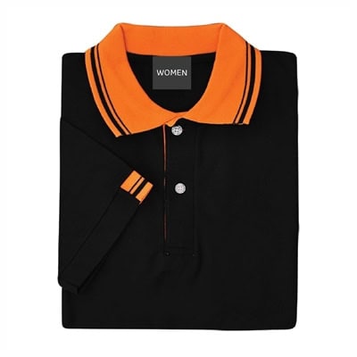 เสื้อโปโลสีดำปกส้ม MN Polo - Image 7