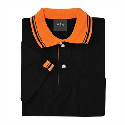 เสื้อโปโลสีดำปกส้ม MN Polo - Image 6