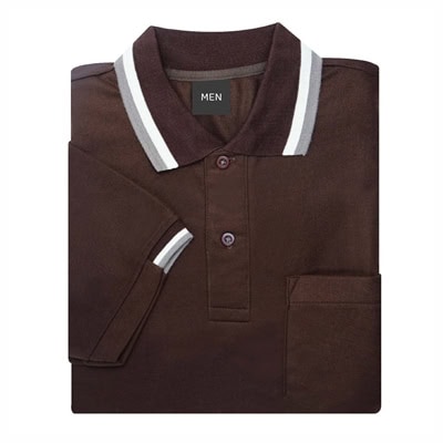 เสื้อโปโลสีน้ำตาลเข้ม NU Polo ผ้า TK Ring หนานุ่ม สวมใส่สบาย - Image 6